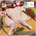 Chicken WHOLE SPATCHCOCK BUTTERFLIED SoGood - ayam broiler bekakak potong punggung So Good Food frozen +/- 1.6 kg/pc (price/kg)